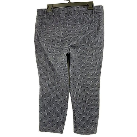 Ann Taylor Capri Pants Dot Navy Size 10P 10 Petite Stretch 0317 wide belt Crop - Picture 5 of 8